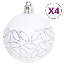 Load image into Gallery viewer, 70 Piece Shatterproof Silver And White Christmas Bauble Set
