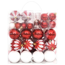 Load image into Gallery viewer, 64 Piece Shatterproof Red And White Christmas Bauble Set
