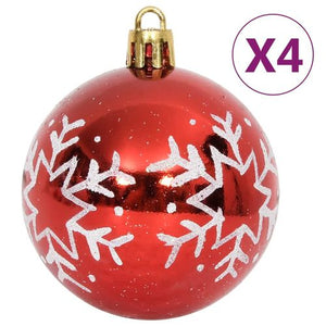 64 Piece Shatterproof Red And White Christmas Bauble Set