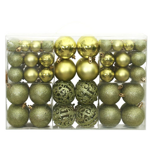 100 pcs Light Green Shatterproof Christmas Baubles