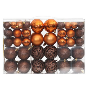 100 pcs Brown Shatterproof Christmas Baubles