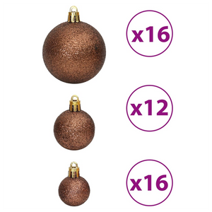 100 pcs Brown Shatterproof Christmas Baubles