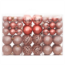 Load image into Gallery viewer, 100 pcs Shatterproof Rose Pink Christmas Baubles
