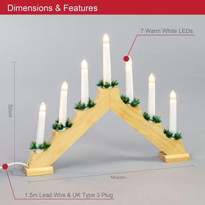 The Christmas Workshop Wooden Christmas Candle Bridge