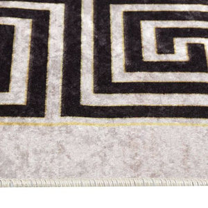 VidaXL Washable Anti Slip Rugs Beige With Black Border