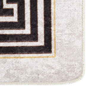 VidaXL Washable Anti Slip Rugs Beige With Black Border