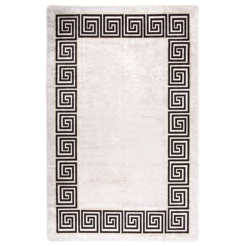 VidaXL Washable Anti Slip Rugs Beige With Black Border