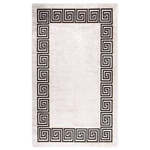 VidaXL Washable Anti Slip Rugs Beige With Black Border