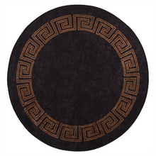 Load image into Gallery viewer, VIdaXL None Slip Machine Washable Round Rug  Black With Gold Border
