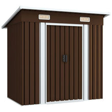 Load image into Gallery viewer, Brown Metal Garden Storage Shed 
