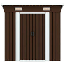 Load image into Gallery viewer, Metal Garden Storage Shed Brown
