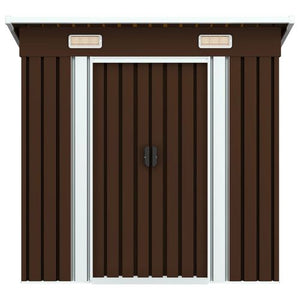 Metal Garden Storage Shed Brown