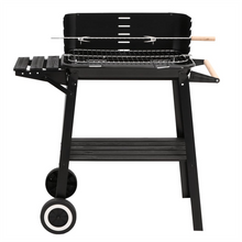 Load image into Gallery viewer, VidaXL Charcoal BBQ Grill with Wheels Black Steel
