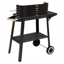 Load image into Gallery viewer, VidaXL Charcoal BBQ Grill with Wheels Black Steel
