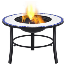 Load image into Gallery viewer, VidaXL Mosaic Fire Pit 68 cm Ceramic Blue And White
