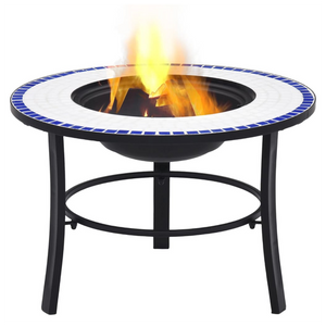 VidaXL Mosaic Fire Pit 68 cm Ceramic Blue And White