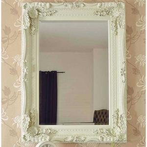 Carved Louis Wall Mirror - Ivory -MULTIPLE SIZES AVAILABLE