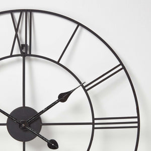 60 CM Roman Metal Clock Black- Indoor & Outdoor Use