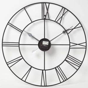60 CM Roman Metal Clock Black- Indoor & Outdoor Use