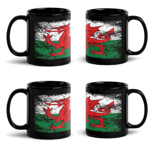 Y Ddraig Goch - The Welsh Dragon Black Mug