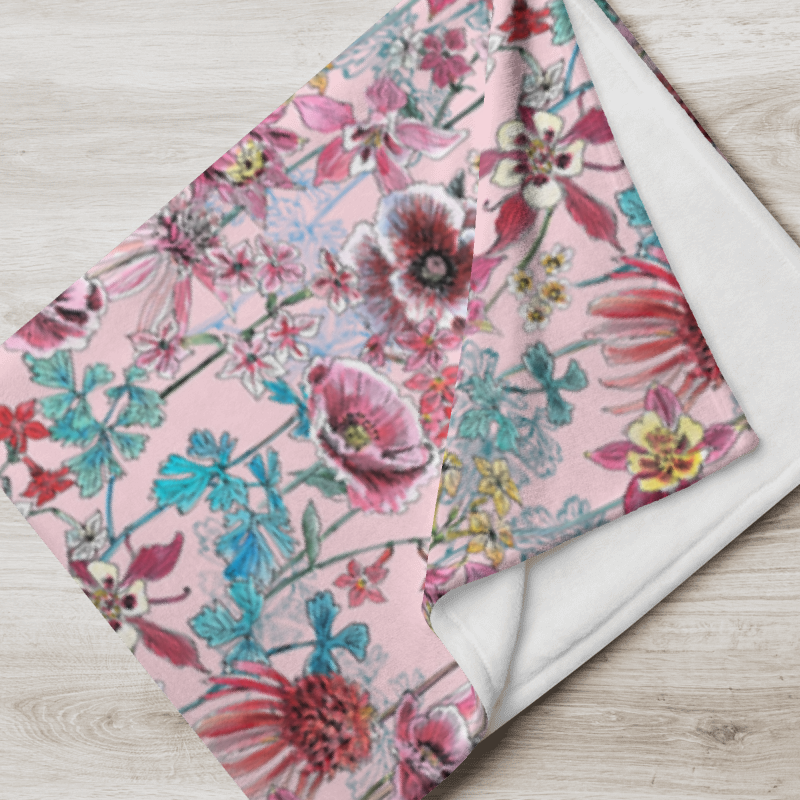 pink floral blanket