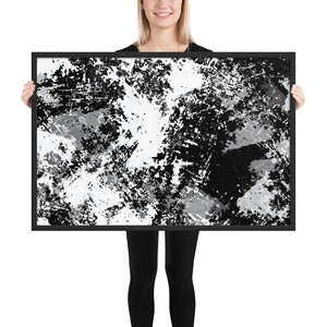 Black & White Dirty Pattern Framed Poster