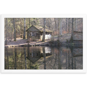 Log Cabin in the woods framed poster