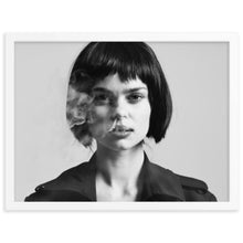 Load image into Gallery viewer, lady in black smoking wall art
