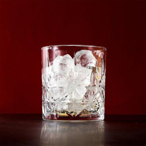 6 Royal Whisky Crystal Cut Transparent Whiskey Glasses