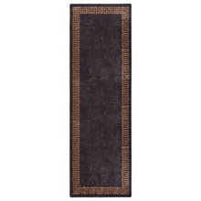 Load image into Gallery viewer, None Slip Machine Washable Rectangle Rug - BLACK &amp; GOLD - MULTIPLE SIZES AVAILABLE
