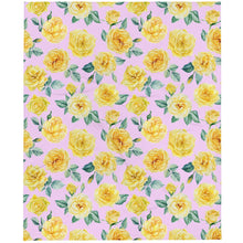 Load image into Gallery viewer, Yellow Rose Pink Throw Blanket
