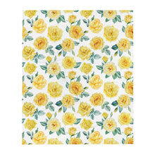 Load image into Gallery viewer, Yellow Rose White Throw Blanket
