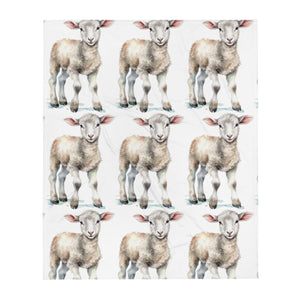 Cwtch Lamb white throw over blanket