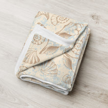 Load image into Gallery viewer, Sandy Sea Shells Cream Throw Over Blanket
