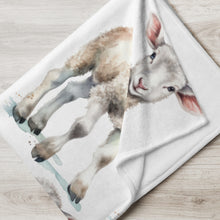 Load image into Gallery viewer, Cwtch Lamb  White Childrens Throw Over Blanket
