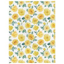 Load image into Gallery viewer, Yellow Rose White Throw Blanket
