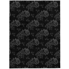 Load image into Gallery viewer, black rose goth throw blanket
