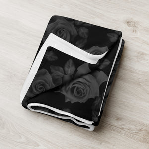 fluffy black rose blanket