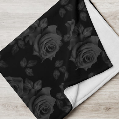 black rose throw over blanket folded