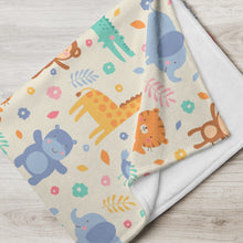 Load image into Gallery viewer, jungle animal throw blanket
