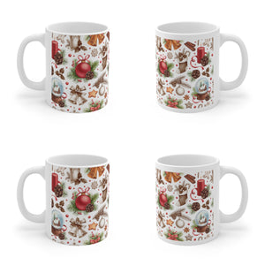 Traditional Christmas Decor White Glossy Christmas Mug