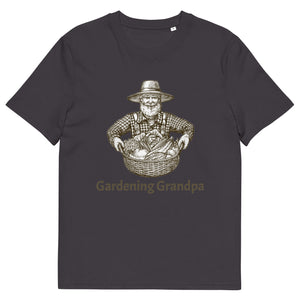 Gardening Grandpa Mens Organic Dark Grey Cotton T-Shirt 