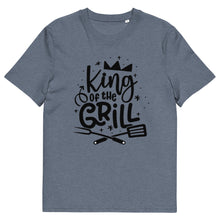 Load image into Gallery viewer, King Of The Grill Mens Organic Cotton Blue T-Shirt 
