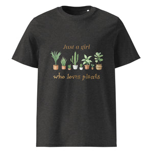 Just A Girl Who Loves Plants Ladies Organic Cotton Gardening T -Shirt - Multiple Colours Available