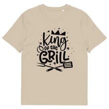 Load image into Gallery viewer, King Of The Grill Mens Organic Cotton Beige T-Shirt 
