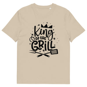 King Of The Grill Mens Organic Cotton Beige T-Shirt 