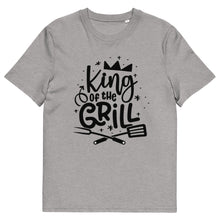 Load image into Gallery viewer, King Of The Grill Mens Organic Cotton Grey T-Shirt 
