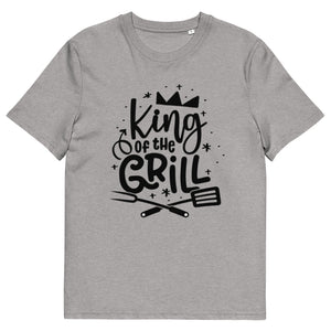 King Of The Grill Mens Organic Cotton Grey T-Shirt 