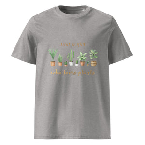 Just A Girl Who Loves Plants Ladies Organic Cotton Gardening T -Shirt - Multiple Colours Available