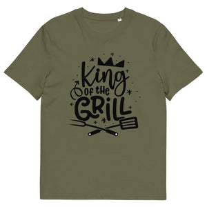 King Of The Grill Mens Organic Cotton  Khaki T-Shirt 